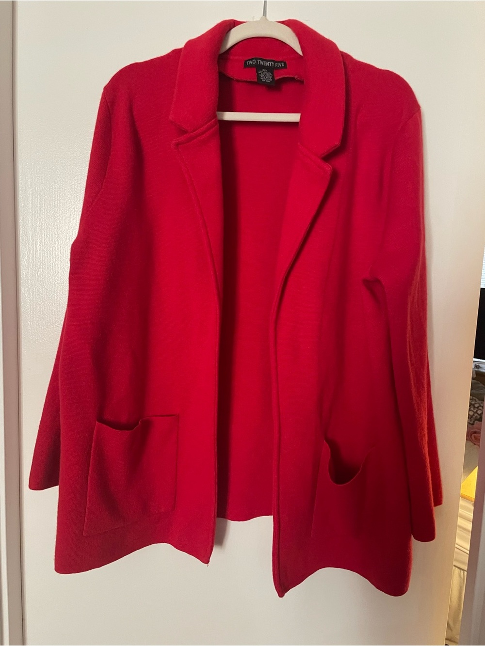 Two Twenty Five Red Open-Front Blazer Coat